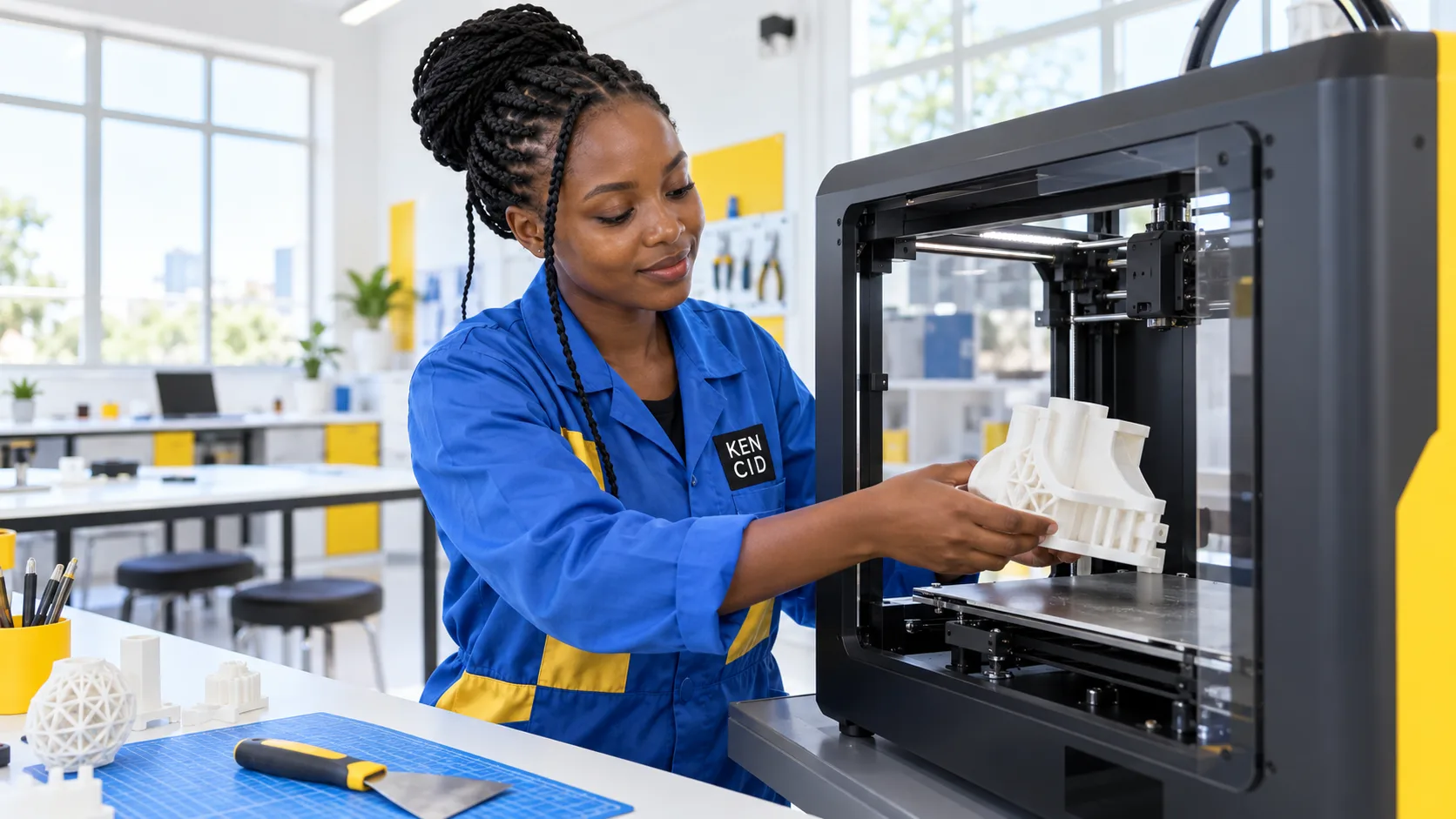 Students exploring 3D Printing at KENCID