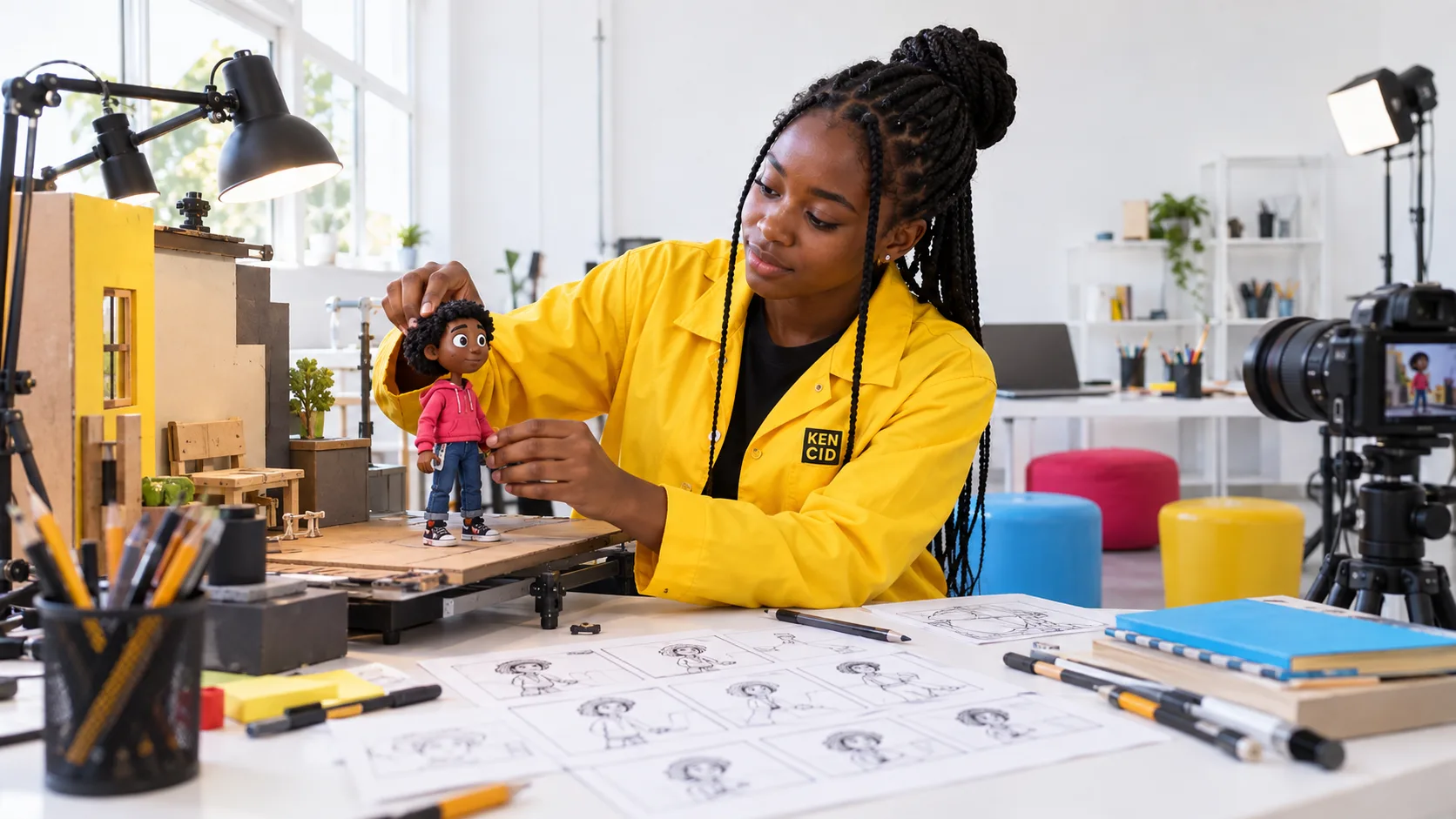 Students exploring Animation at KENCID