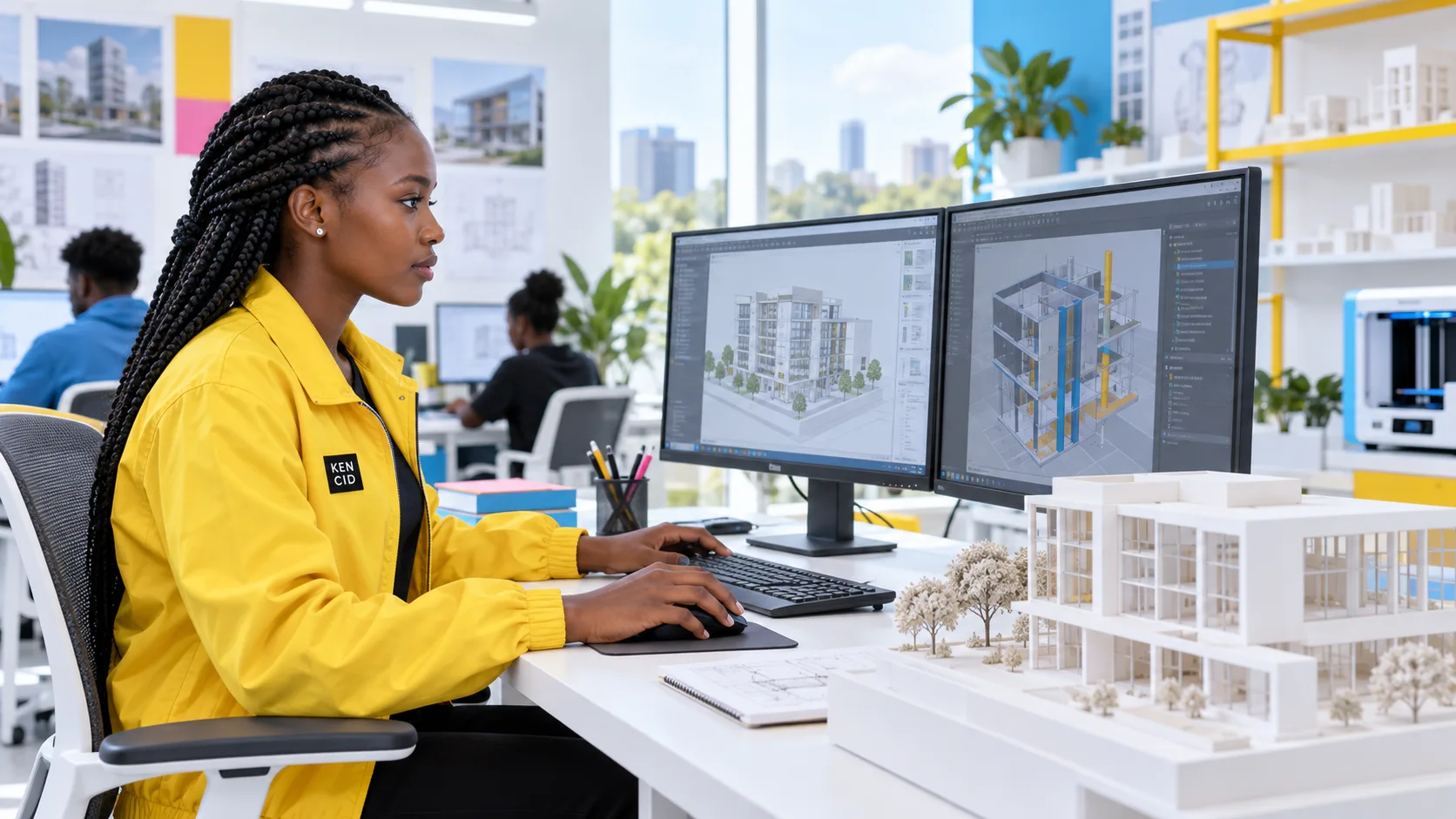 Students exploring BIM at KENCID