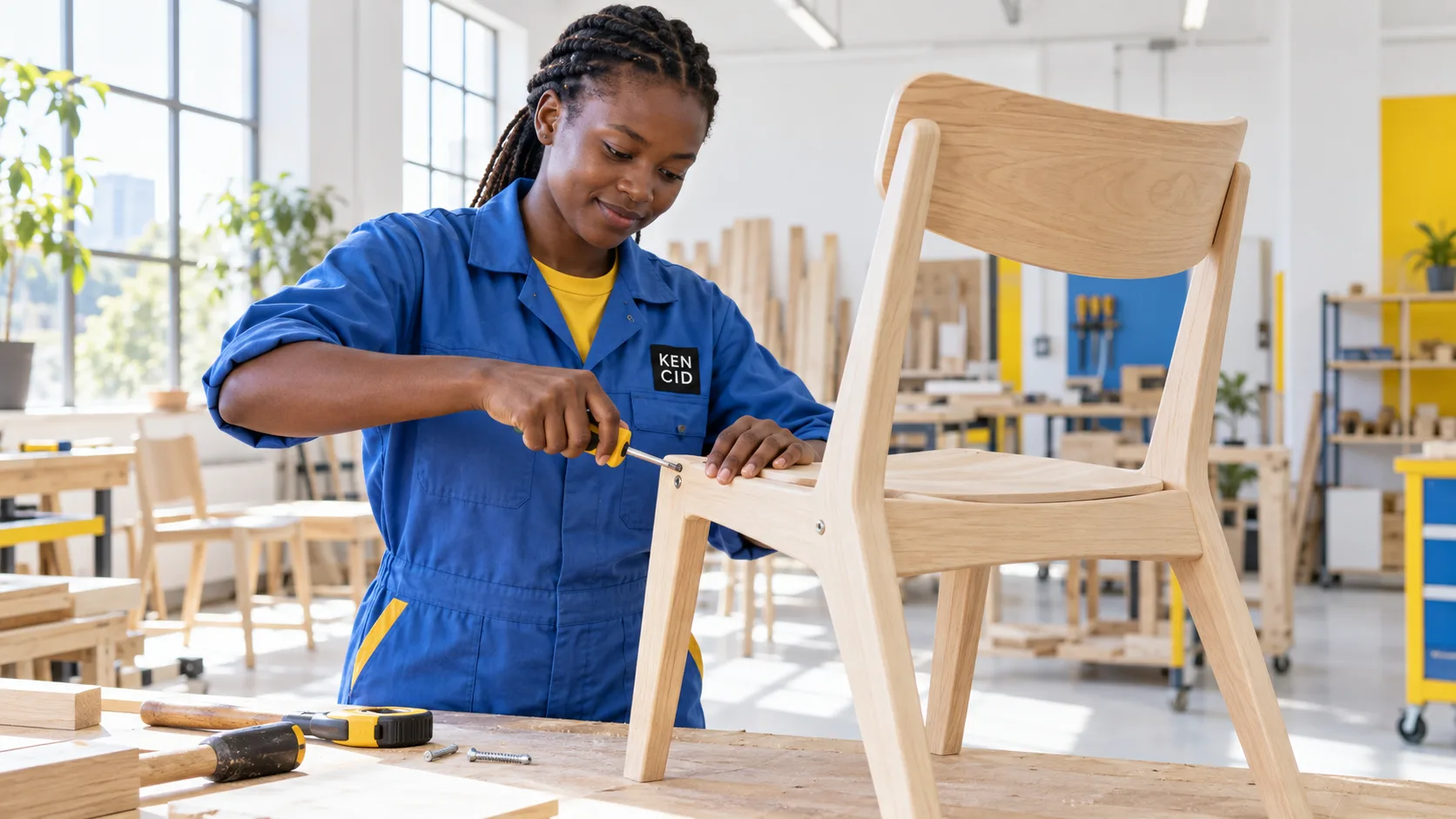 Students exploring Furniture Production at KENCID