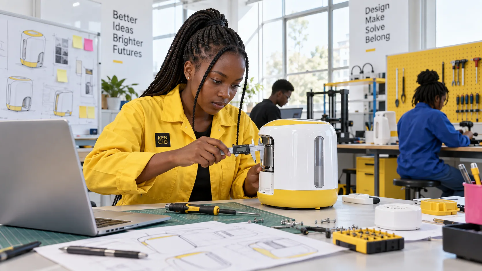 Students exploring Industrial Design at KENCID