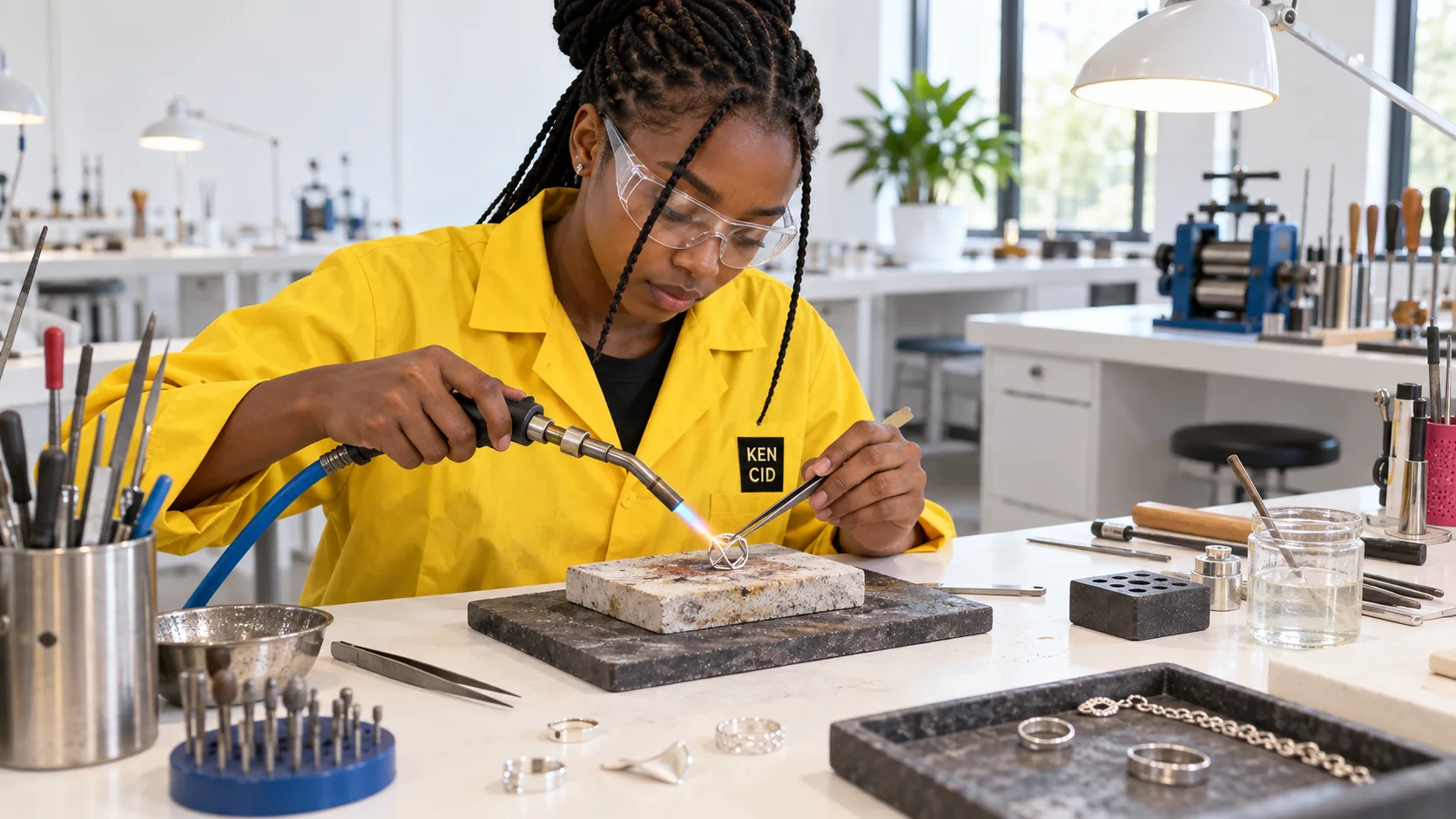 Students exploring Jewellery at KENCID
