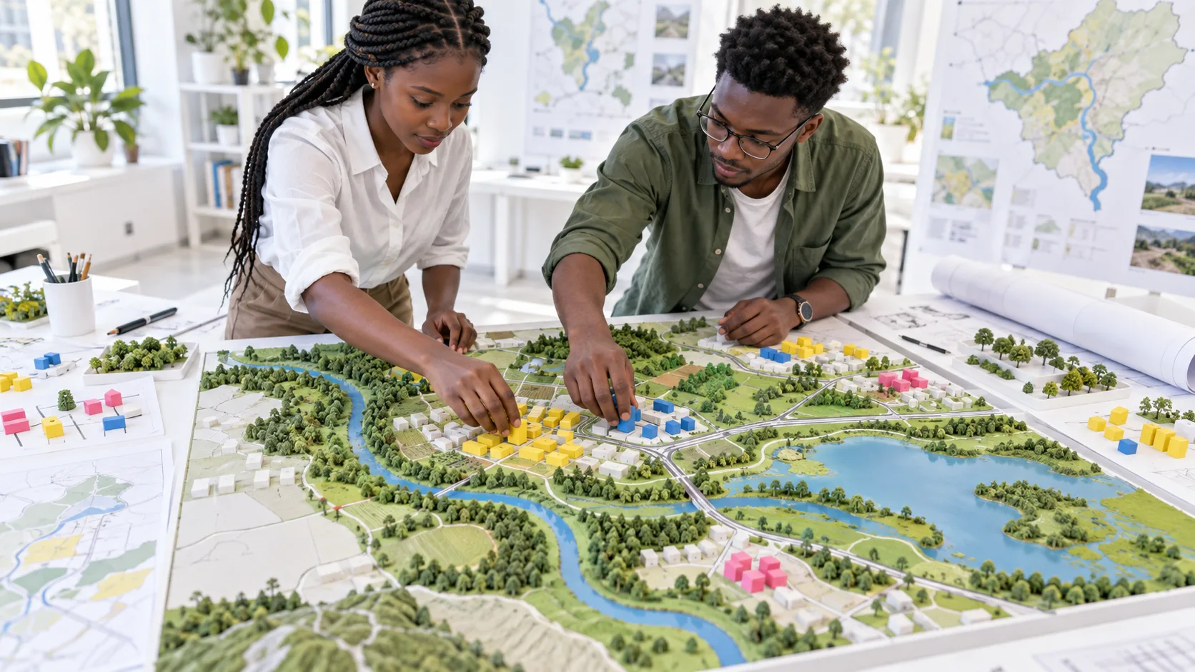 Students exploring Spatial Planning at KENCID