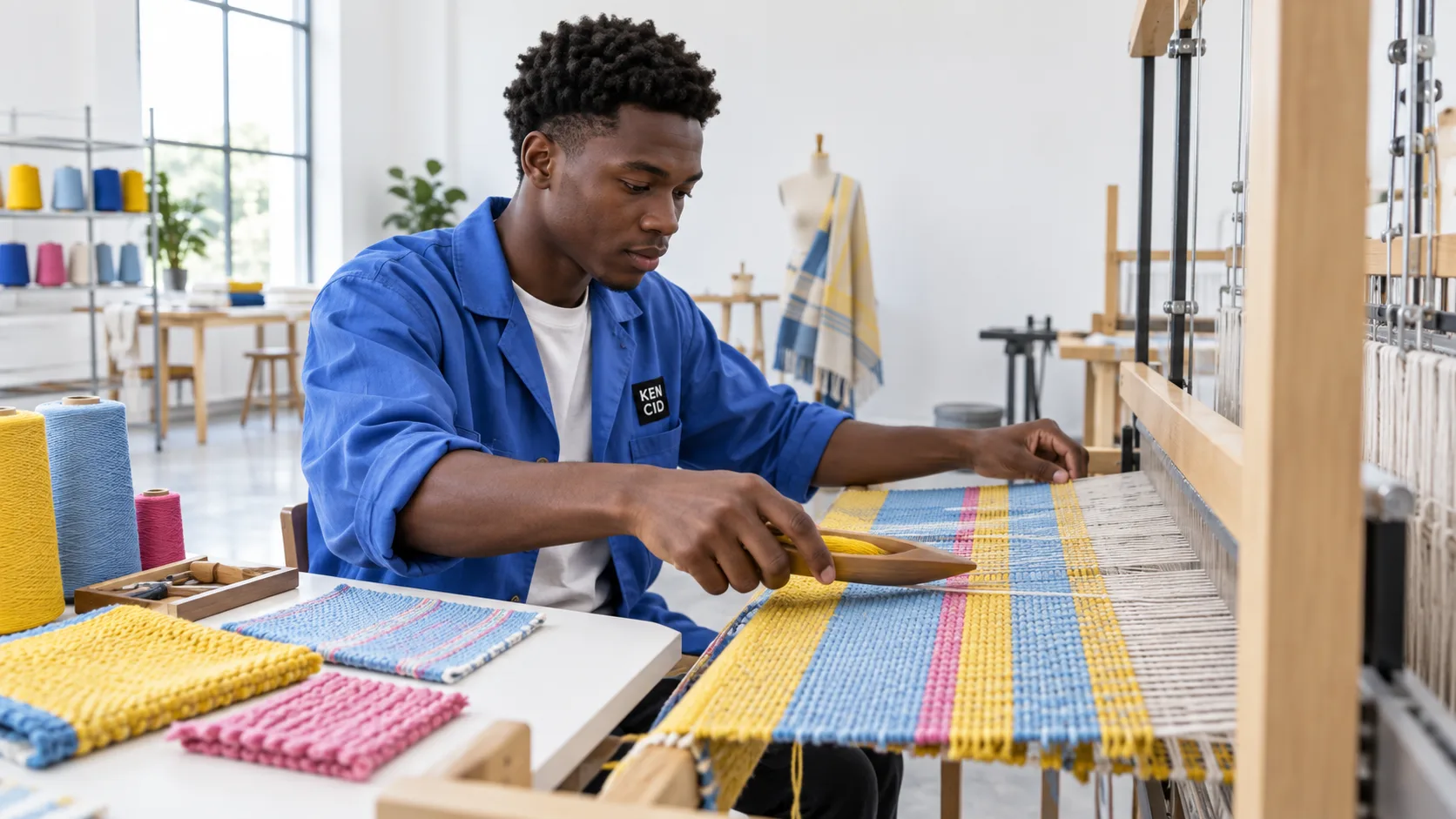 Students exploring Textile at KENCID