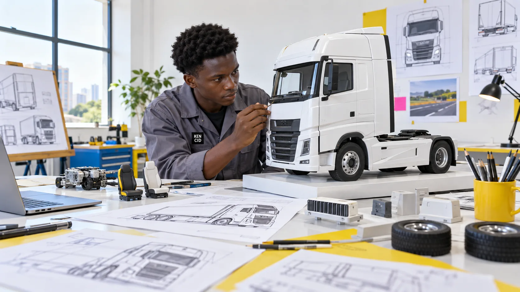Students exploring Truck Design at KENCID