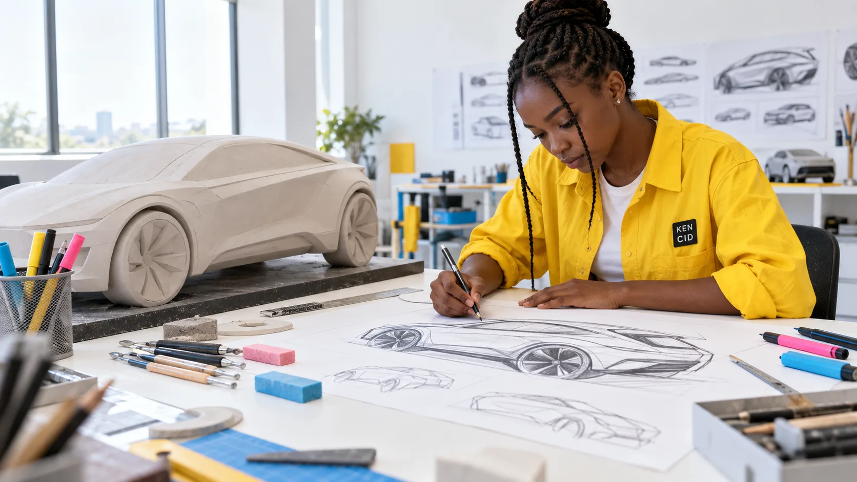 Students exploring Vehicle Design at KENCID