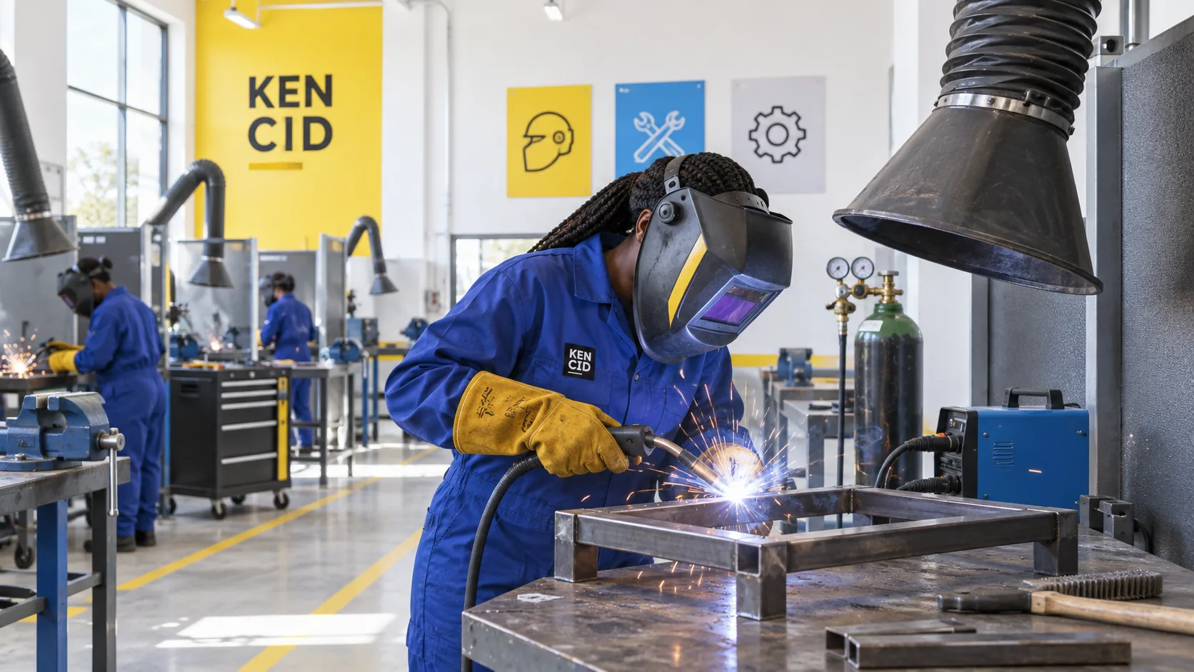 Students exploring Welding at KENCID